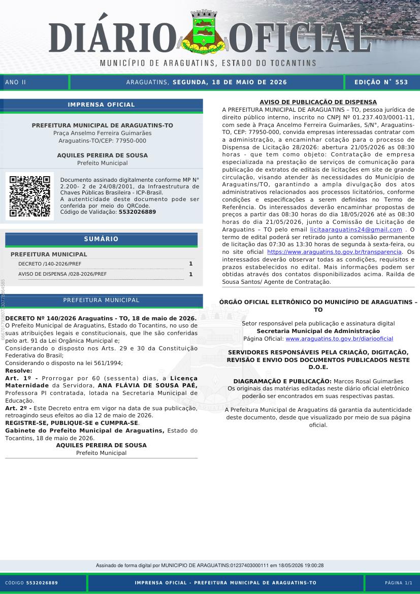 Capa da edição
